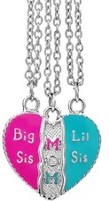 Mother Daughter Necklace Gift set - 3PCS Mom ,Big Sis, Lil Sis.