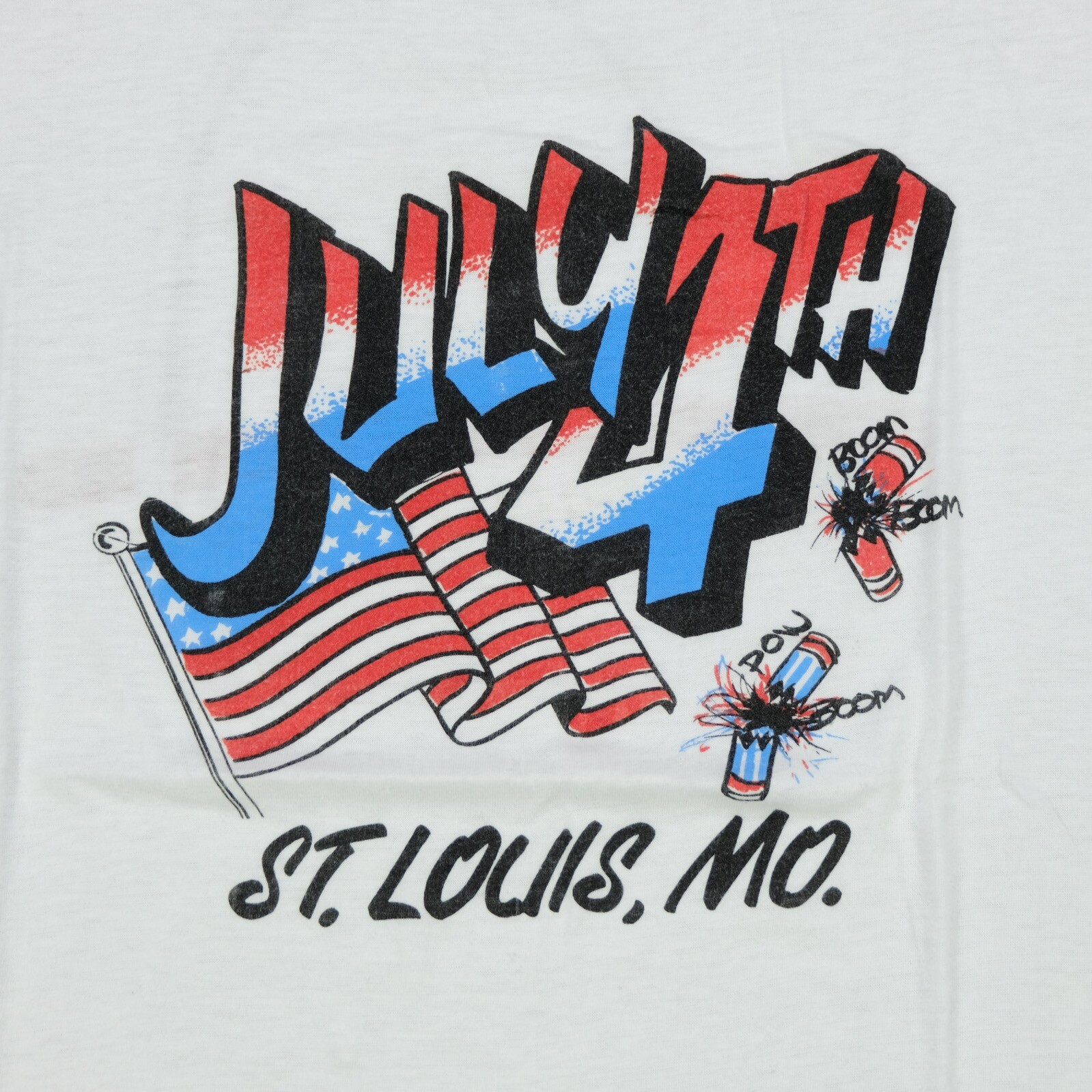 Rare Vintage July 4th St. Louis Missouri USA Flag Pat… - Gem
