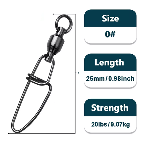 Stainless Steel Ball Bearing Fishing Snaps Swivels Fishing Connector 20lb-350lb - Picture 20 of 30
