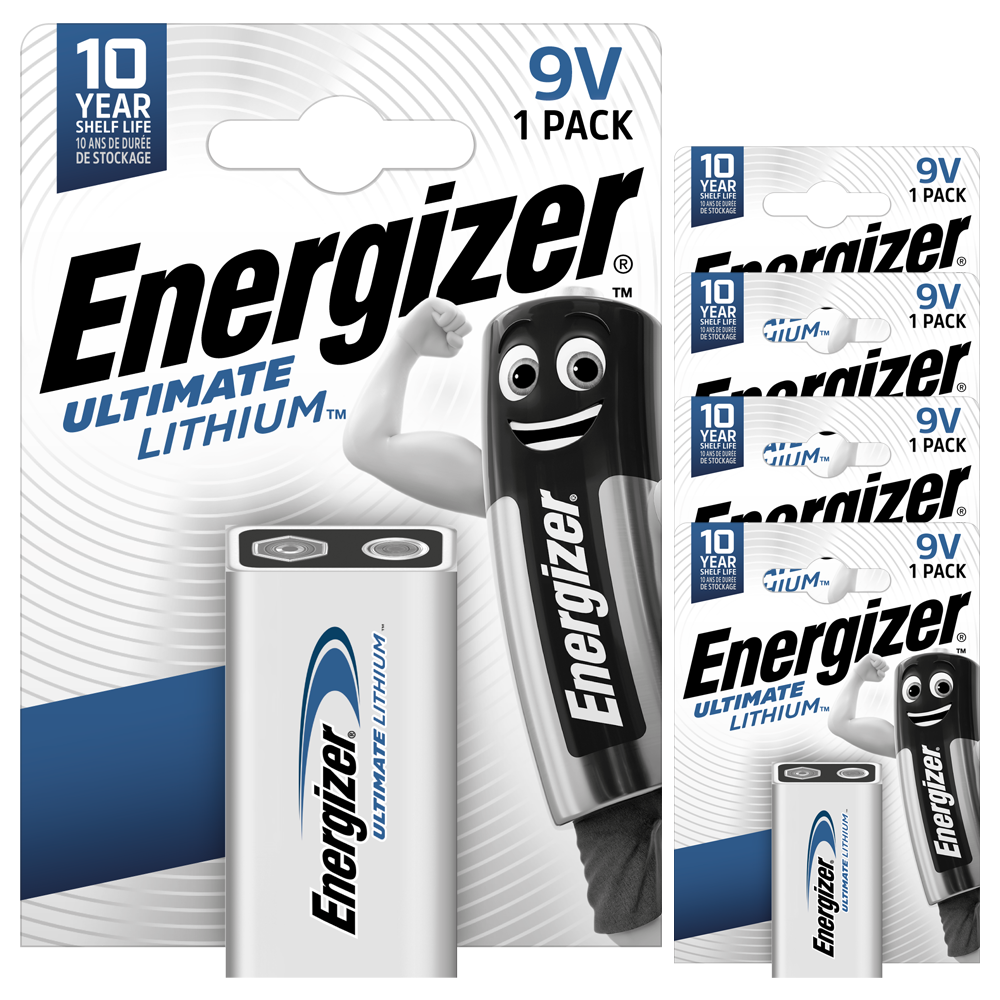 Energizer Ultimate Lithium 9V PP3 6LR61 L522 Battery x 5 *Long Expiry