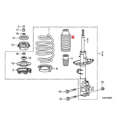For Honda Jazz Fit GD Hatchback 2004-2008 Shock Dust Cover 51686