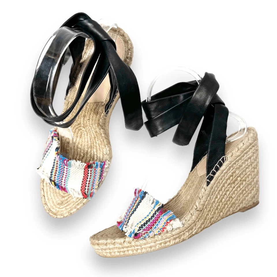 Sandalias de cuña alpargata a rayas de yute Harper LOEFFLER RANDALL para mujer talla 7,5 B Foto 2 de 4