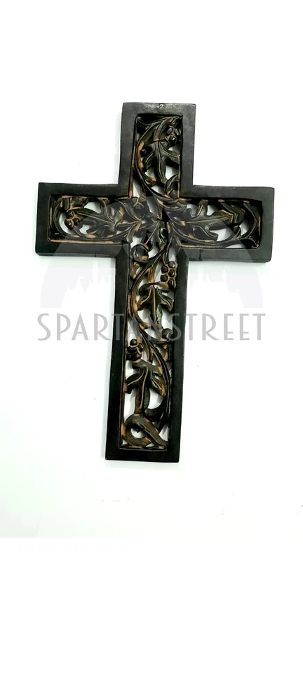 Handmade Wood Cross, Wall Hanging Wooden Cross, Wall Christian Cross Religious - Image 3 of 4