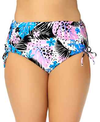 CALIFORNIA WAVES Trendy High Waist Bikini Bottoms Plus Size 3X Floral