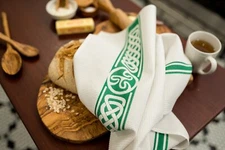 Celtic Irish Knot Jacquard Kitchen Dish/Tea Towel Green 100% Cotton Czech