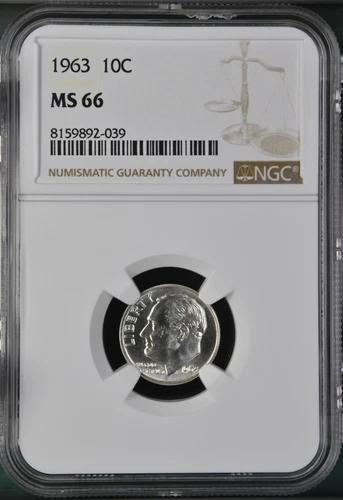 1963  10C  Roosevelt Dime NGC MS66   8159892-039