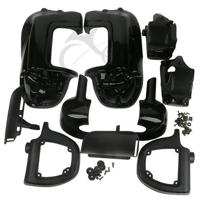 Deflettori D'Aria/Scudo Termico Per Harley Touring 2009-2023 - Nero Lucido ABS, Per Street Glide, Electra Glide, Road King