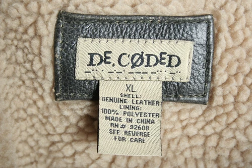 DECODED Brown Leather Fleece Lined Motorcycle Jacket Men's Sz. XL image 12