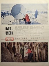 Raytheon Lexington MA Microwave Communication Radio Cave Vintage Print Ad 1961