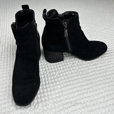 Blondo Women's Siena Boot Size 7M Waterproof Block Heel Black Leather Zip Bootie