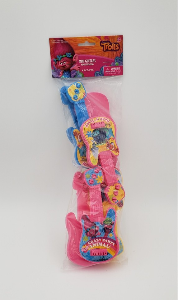 Trolls 8 Mini Guitar Favors Toy Birthday Party Poppy Rock N' Troll ...