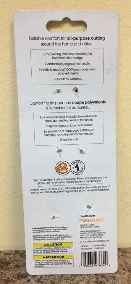 Fiskars 1067259 8 pulgadas Tijeras recicladas todos los días Foto 2 de 2
