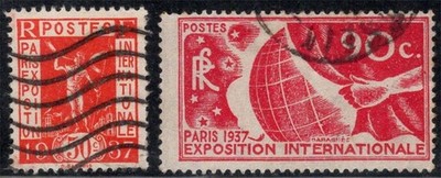 Frankreich 1936 Yv. 325-326 gebraucht 100% Ausstellung Paris