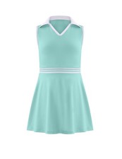 Girls Tennis Dress Golf Outfit Sleeveless Athletic Dresses Polo V Neck Sport ...