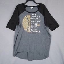 Lularoe Women's Pullover Shirt Dress Short Sleeve Gray Size XL