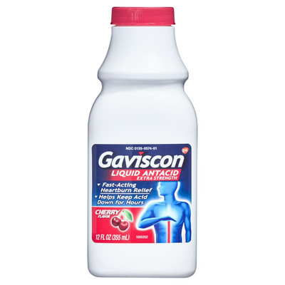 Gaviscon Extra Strength Liquid Antacid, Cherry Flavor 12 oz each