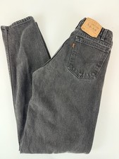 Vintage 90s Levi s 550 Orange Tab Black Relaxed Fit Tapered Leg Sz 28x34