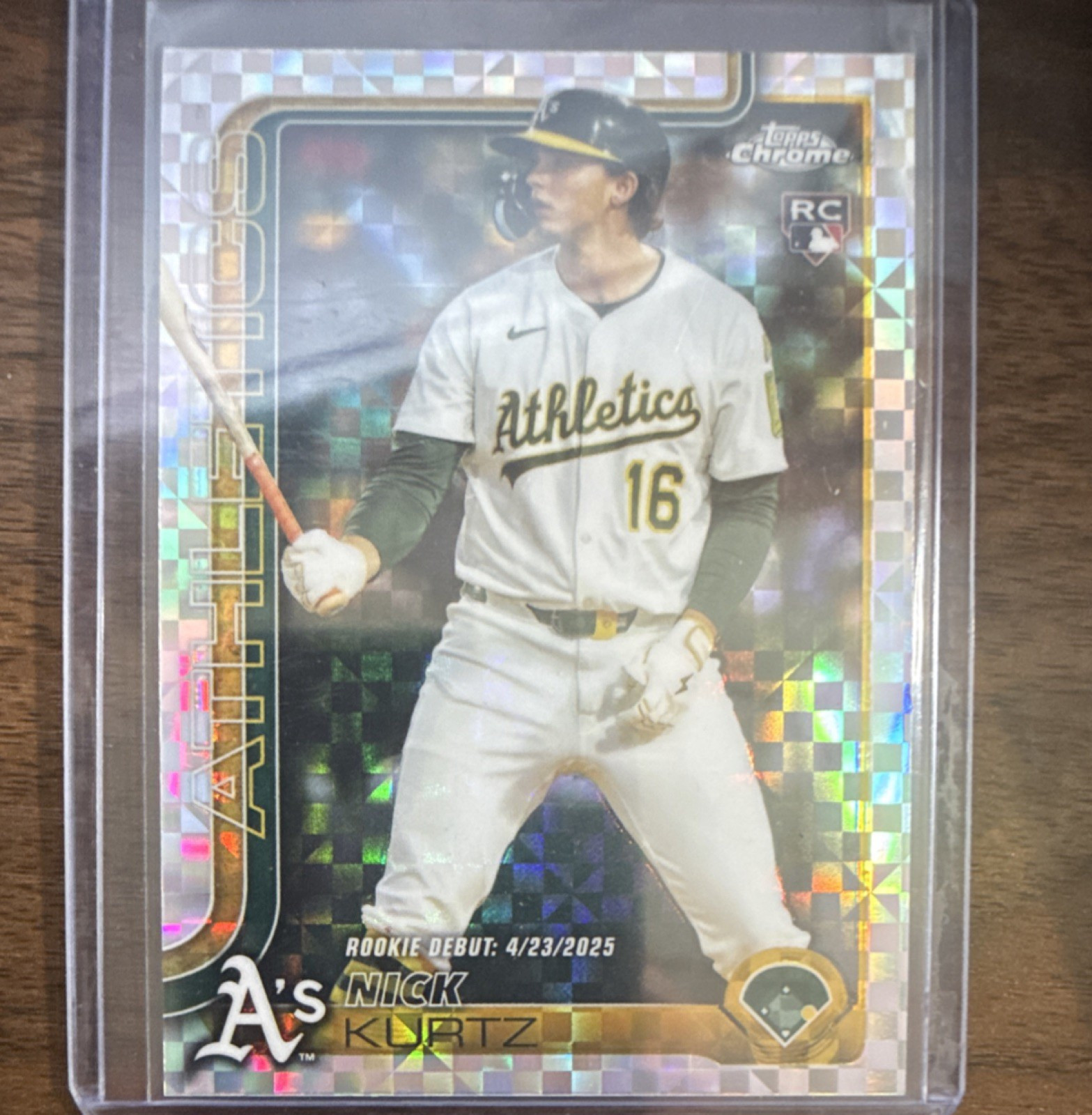 Nick Kurtz  Topps 2025 Chrome Update Athletics Geometric Refractor Rookie USC180