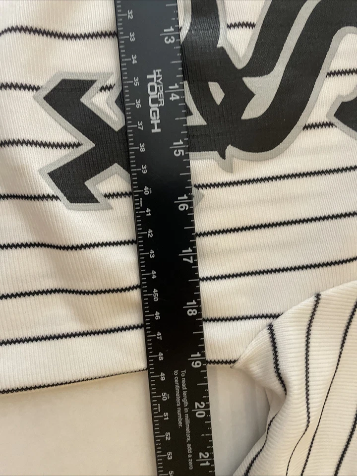 Винтажная футболка Chicago White Sox Jersey L Rawlings с белыми булавками и полосками на пуговицах - Изображение 4 из 4