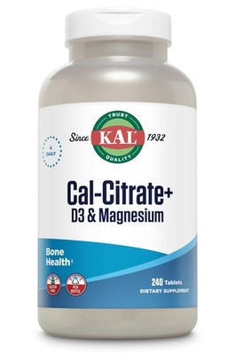 KAL Cal-Citrate+, Calcium Citrate Plus Vitamin D-3 and 500 mg of Magnesium,