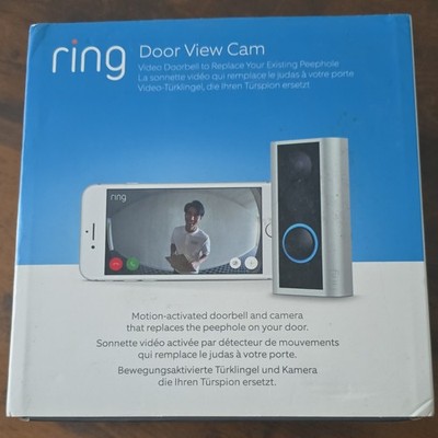 Ring Door View Cam WLAN Video Türklingel silber/schwarz 34-55 mm Türstärke