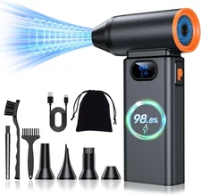 Electric Compressed Air Duster – 130,000RPM Cordless Turbo Fan, 4-Gear Mini Bl