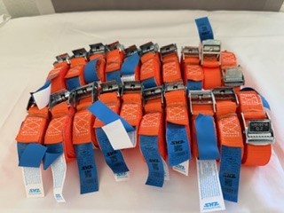 20x Zurrgurt mit Klemmschloss 25mm LC250daN(i.d.Umr.) Länge 4,m orange