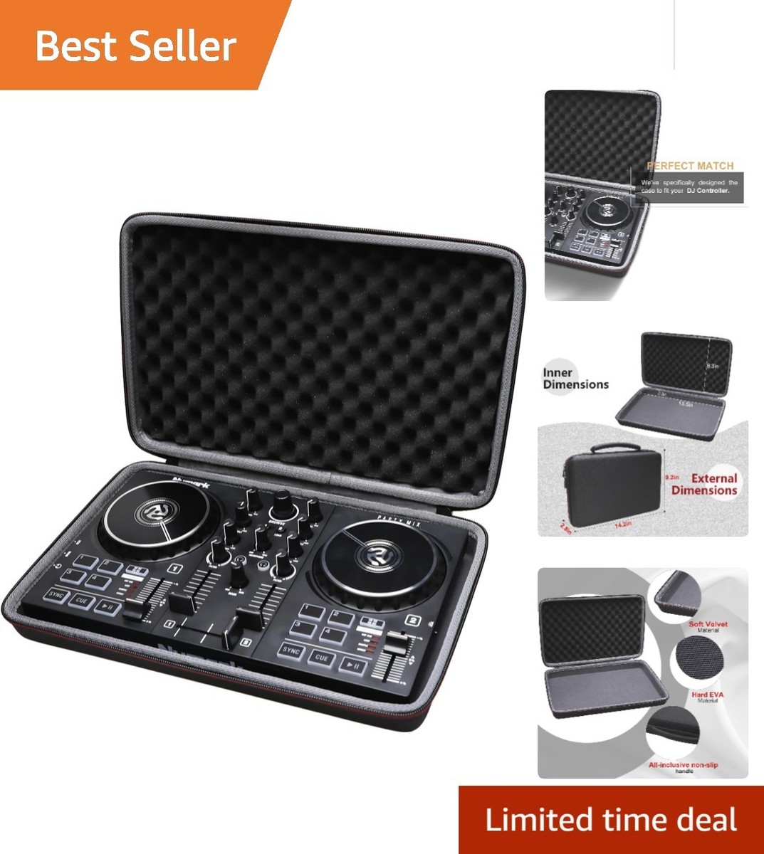 Elegant DJ Mixer Case for Numark Party Mix II & Hercules