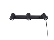 Globe Electric 1.85 ft. 3-Light Matte Black Plug-In Fixed Track Lighting Kit