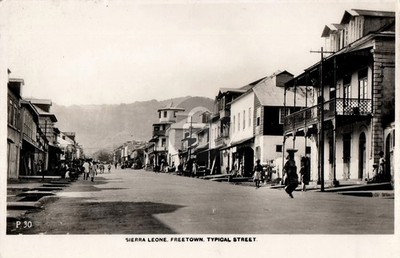Sierra Leone Typical Street & Buildings in Freetown c1920s RPPC Postcard COPY
