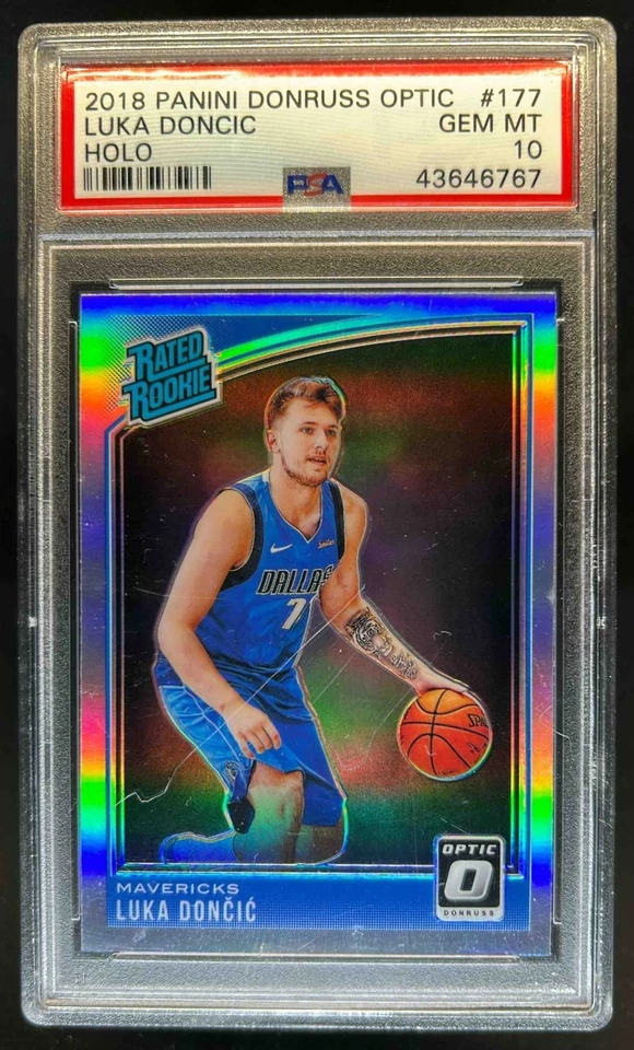 2018-19 Donruss Optic Luka Doncic Holo Rookie RC #177 Mavericks PSA 10
