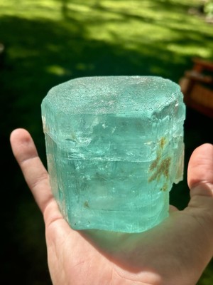 Etched GEM Deep Blue Aquamarine Crystal Specimen From Medina Mine