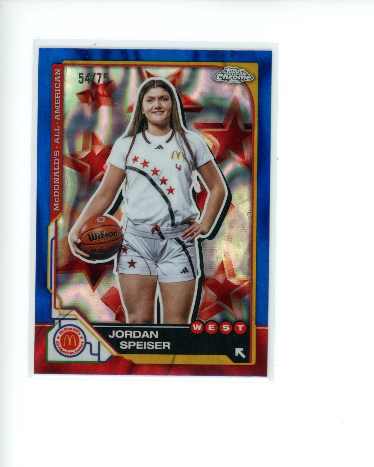 2025 Topps Chrome McDonald's Blue Lava Refractor #37 Jordan Speiser #d 54/75