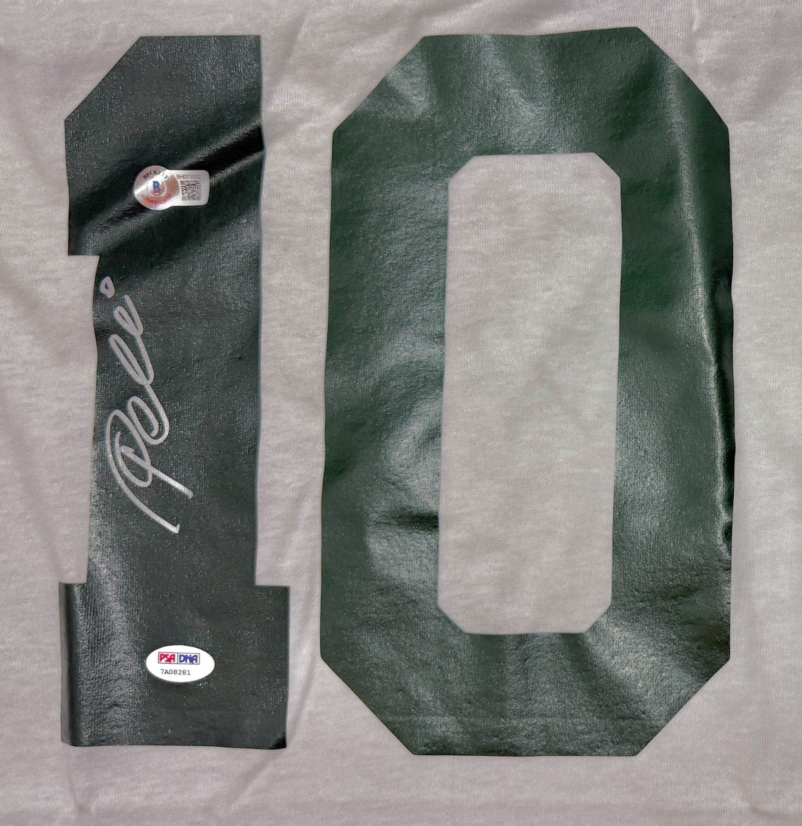 Cosmos Pele Signed Soccer Custom Jersey White Brazil PSA & Beckett