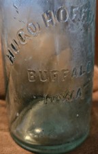 Rare Antique Hugo Hoffbauer Buffalo Iowa Blob Top Soda Water Bottle Brewery Beer