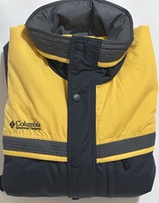 Columbia One Piece Snowsuit BLACK/YELLOW Ski Suit Snow Bib Men's Size LARGE   