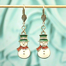 Weihnachtsohrringe mit Brisur Schneemann Weihnachts Geschenk Ohr Schmuck Neu