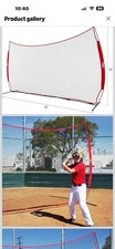 ZELUS 16x10ft Barricade Backstop Net Ball Sports Barrier Net Practice Net / Red