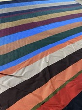 British manufactured, multi stripe woven silk, scarves, crafts 1.2m x 2.3m #331
