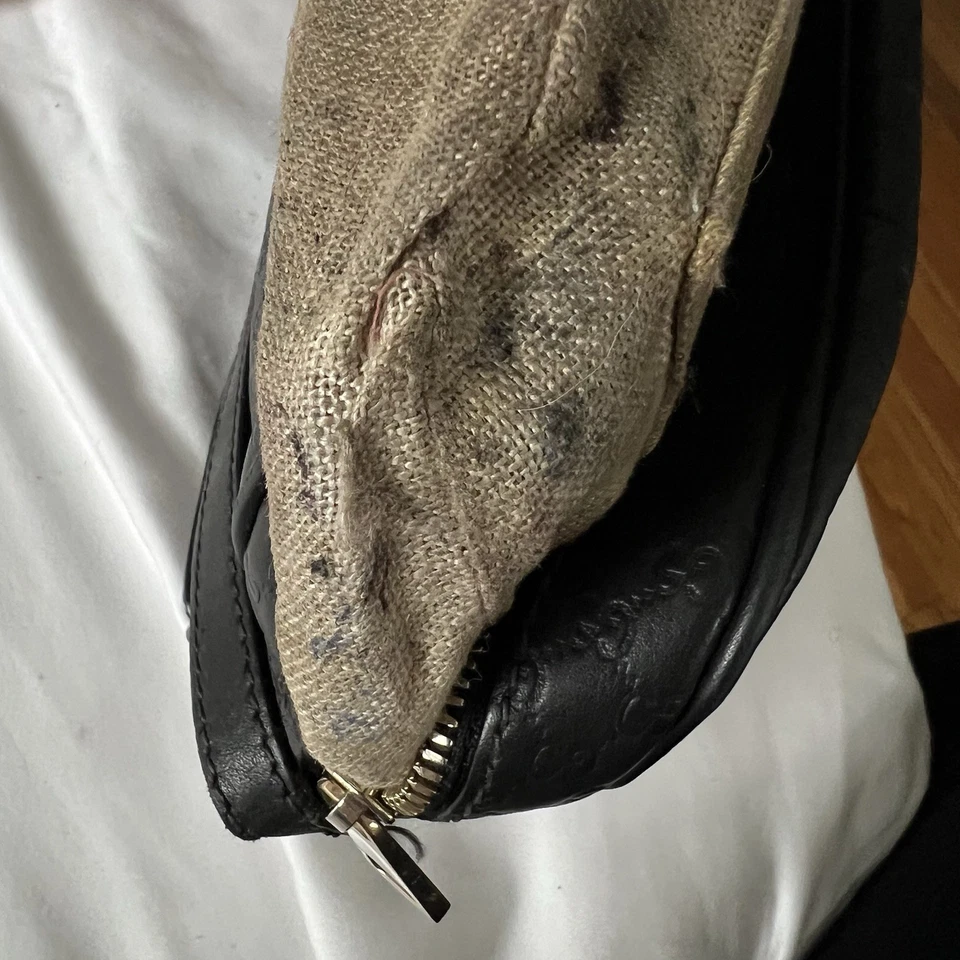 GUCCI GUCCISSIMA BREE камеры кожи КАСПИЙСКИЙ черный через плечо сумка сильно загрязненный - Изображение 4 из 4