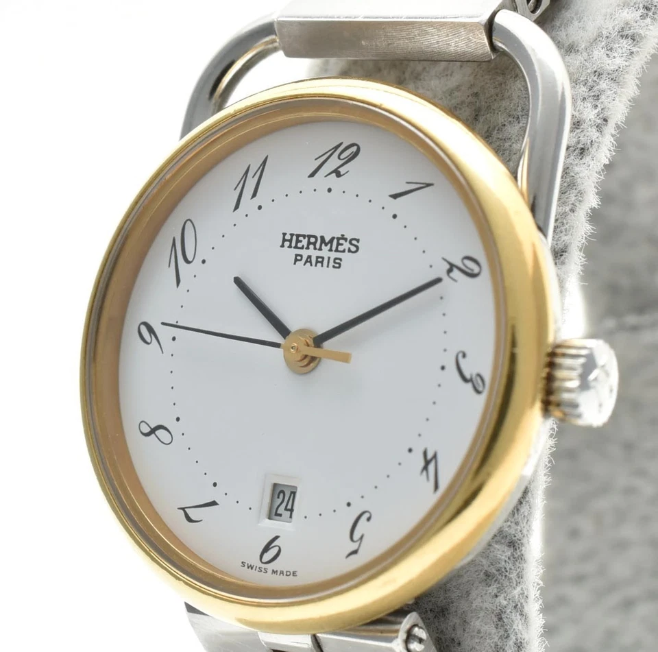 Vintage [Near MINT] Hermes Arceau Quartz 25mm Two Tone Ladies Watch from JAPAN - Image 2 of 4