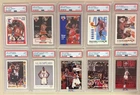 (10) 1990'S MICHAEL JORDAN PSA 9 CARD LOT  ALL DIFFERENT FLEER UD HOOPS SKYBOX