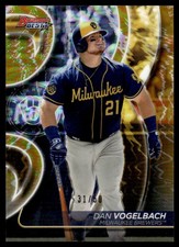 2020 Bowman's Best Gold Refractor Dan Vogelbach 31/50 Milwaukee Brewers #57