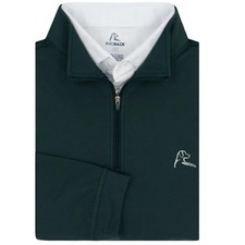 Rhoback Men's Ponderosa Green Solid Performance Quarter-Zip Pullover Size L