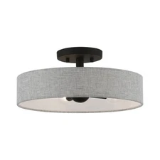 Elmhurst 4 Light 14 inch Black Semi-Flush Ceiling Light