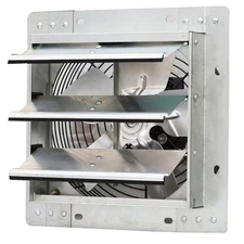 600 CFM Silver Electric Powered Gable Mount Shutter Fan/Vent