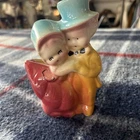 Vintage Dancing Shawnee Dancing Couple Ceramic Planter "Bride and Groom" EUC