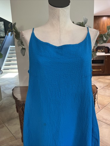 Dunes Damen Medium Türkis Baumwolle Spaghettiträger Maxi Sommer Strandkleid Q - Bild 2 von 9
