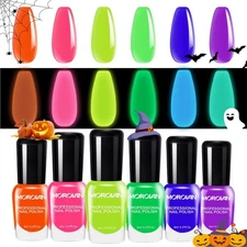 Morovan Neon Nail Polish Set: Glow in The Dark Halloween Fingernail Polish Ki...