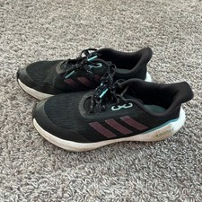 Adidas Bounce Running Shoes Black Purple Teal Women's Size 5 Sneakers